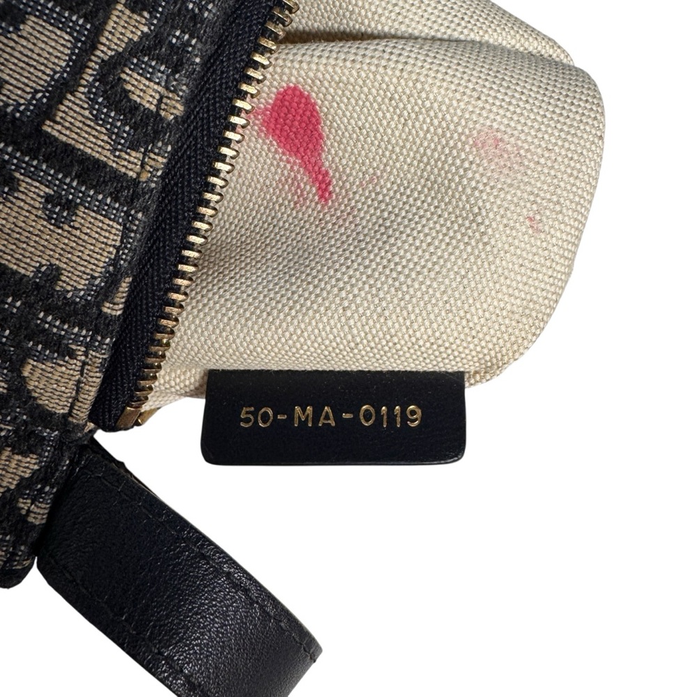 Dior Navy Trotter Monogram Luxury GHW Saddle Pouch - Picture 7 of 10